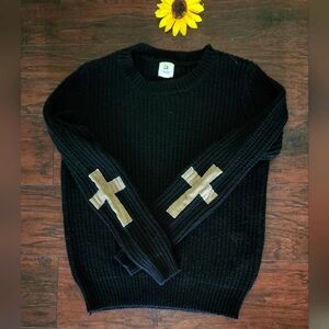 COTTON CANDY Black Sweater with Tan Elbow Patches 🖤🖤